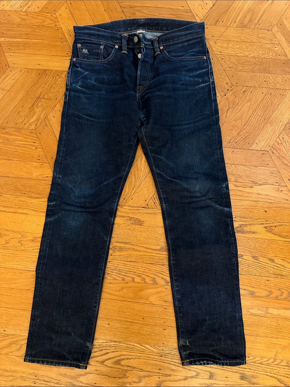 RRL Japanese Selvedge Denim Slim Fit Jeans Made in USA Polo Ralph Lauren Sz 32